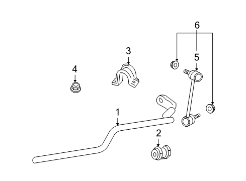 2011 Mercury Milan Stabilizer Bar & Components - Front Diagram 1 - Thumbnail