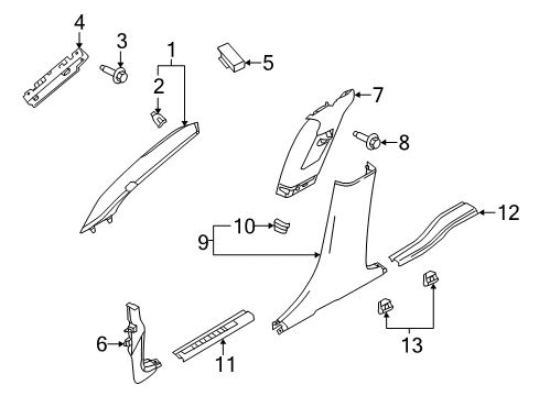 2012 Lincoln MKS Panel - Trim Diagram for BA5Z-5424347-AA