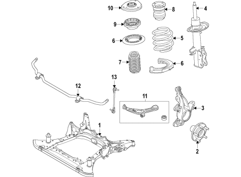 2023 Ford Mustang Mach-E STRUT - SUSPENSION Diagram for LK9Z-18124-D