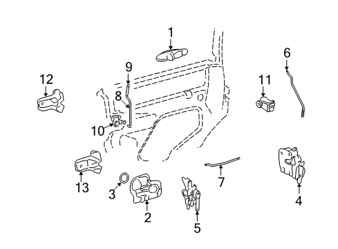 2005 Lincoln Town Car Hinge Assembly Diagram for 6W1Z-5426802-A