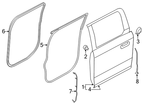 2021 Ford F-150 DOOR ASY - REAR - LESS HINGES Diagram for PL3Z-1624631-A