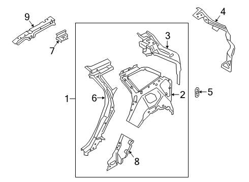 2021 Lincoln Corsair REINFORCEMENT - ROOF RAIL Diagram for LJ7Z-78513A06-A