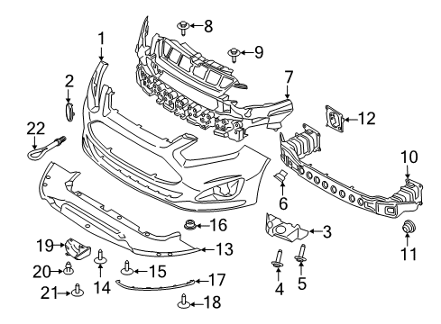 2018 Ford C-Max Bumper Assembly - Front Diagram for DM5Z-17D957-APTM