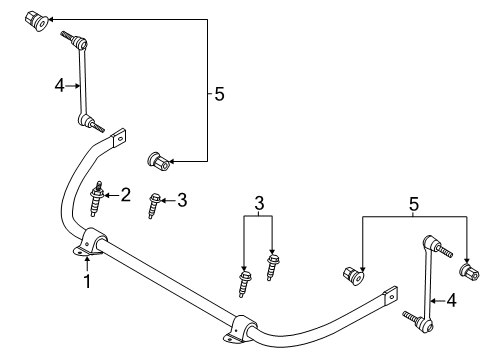 2020 Ford Explorer Stabilizer Bar & Components - Front Diagram