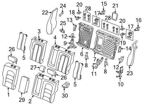 2018 Lincoln Continental Rear Seat Components Diagram