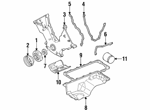 1996 Ford Mustang Engine Parts & Mounts, Timing, Lubrication System Diagram 5 - Thumbnail