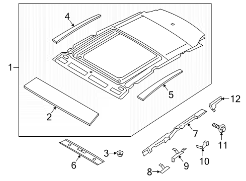 2021 Ford Escape Roof & Components Diagram