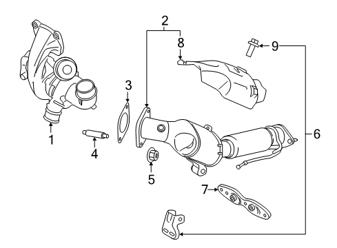 2015 Ford Edge Catalytic Converter Assembly Diagram for F2GZ-5E212-A