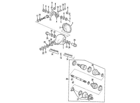 2002 Ford Mustang Differential Assembly Diagram for AL3Z-4026-A