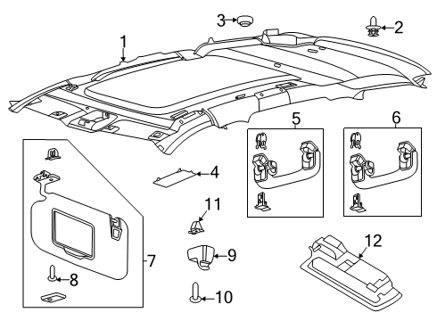 2023 Lincoln Aviator Interior Trim - Roof Diagram