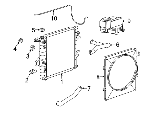 2011 Ford Ranger Radiator & Components Diagram