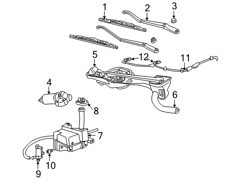 2005 Ford Thunderbird Motor Assembly - Wiper Diagram for 4W6Z-17508-B