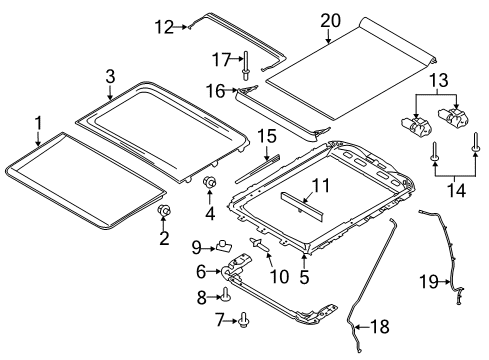 2017 Ford F-250 Super Duty Sunroof, Body Diagram 1 - Thumbnail