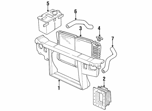 1990 Mercury Cougar Tank Assembly Radiator Over Diagram for E9SZ8A080A