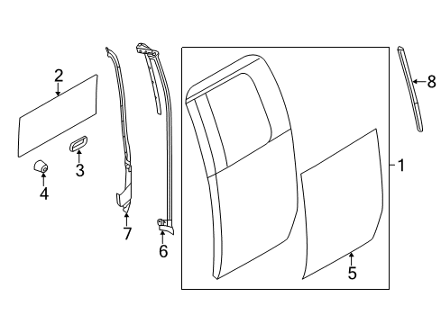 2013 Ford F-150 Rear Door, Body Diagram 4 - Thumbnail