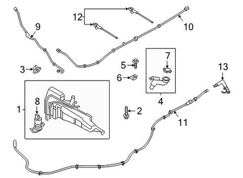 2023 Ford Bronco Sport RESERVOIR - WINDSHIELD WASHER Diagram for M1PZ-17618-A