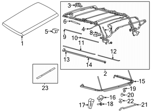 2023 Ford Bronco SEAL - ROOF SIDE MOULDING Diagram for M2DZ-7854072-A