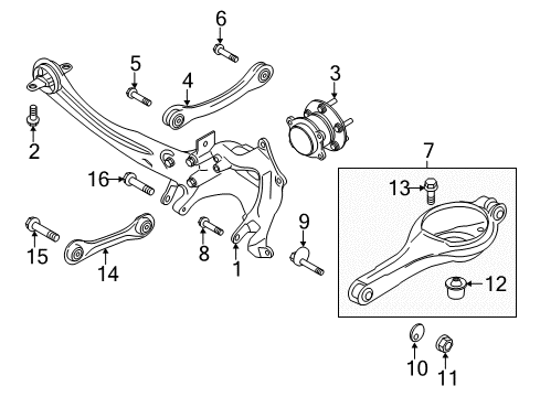 2017 Lincoln MKC Rear Suspension, Control Arm Diagram 4 - Thumbnail