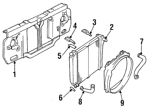 1985 Ford Bronco II Radiator & Components, Radiator Support, Cooling Fan Diagram