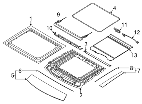 2023 Ford Bronco Sport BRACKET - ROOF OPENING PANEL Diagram for M1PZ-78518B40-A