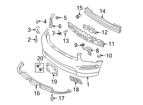 2009 Ford Mustang Nut And Washer Assembly - Hex. Diagram for -W711453-S438