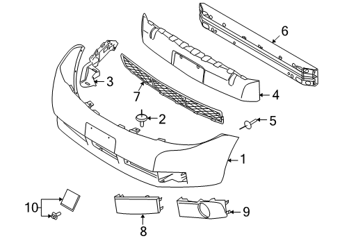 2008 Ford Focus Front Bumper Diagram