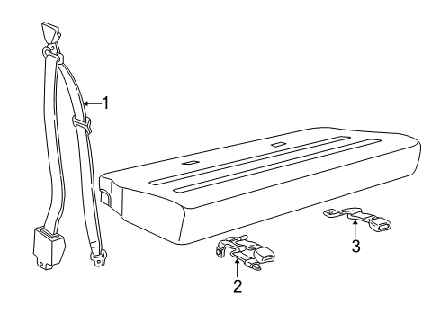 1996 Ford E-350 Econoline Rear Seat Belts Diagram 1 - Thumbnail