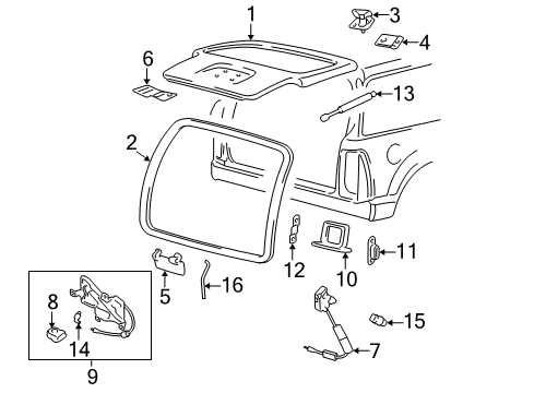 2002 Mercury Mountaineer Switch Assembly - Alarm Diagram for 3L5Z-14018-BA