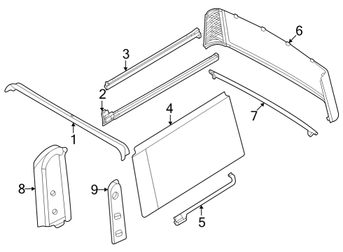 2021 Ford Bronco SEAL - ROOF PANEL OPENING Diagram for M2DZ-78501C06-B