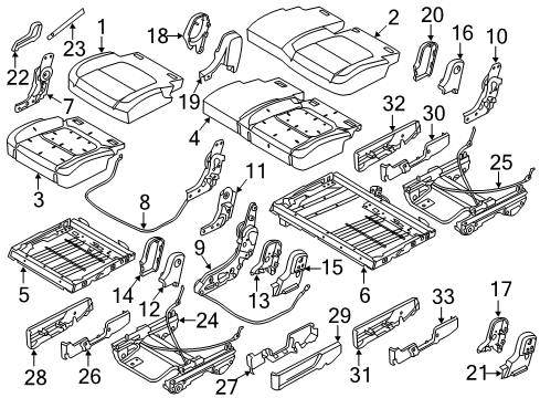 2019 Ford Explorer Second Row Seats Diagram 2 - Thumbnail