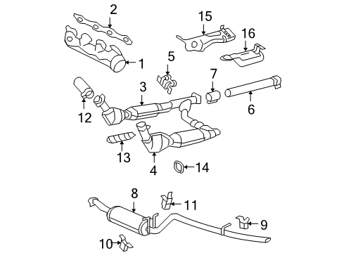 2004 Ford F-150 Catalytic Converter Assembly Diagram for 2L3Z-5E212-VB