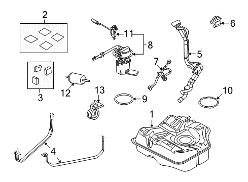 2008 Ford Focus Bracket - Fuel Filter Diagram for 6S4Z-9A335-AA