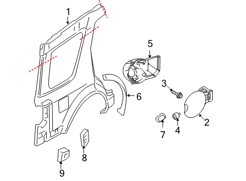 2008 Ford Taurus X Bolt And Lockwasher Assembly - Hex. Diagram for -W707167-S901