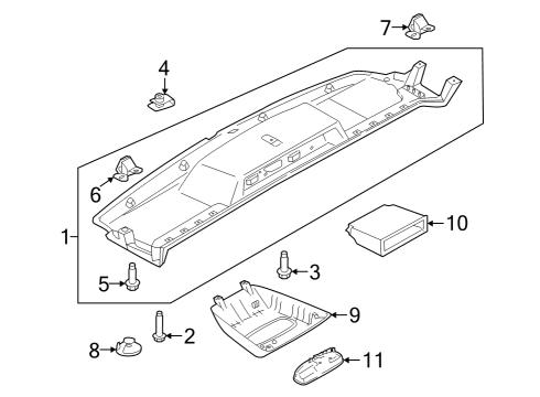 2023 Ford E-Transit Overhead Console Diagram