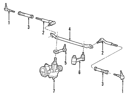 2001 Lincoln Navigator P/S Pump & Hoses, Steering Gear & Linkage Diagram 1 - Thumbnail