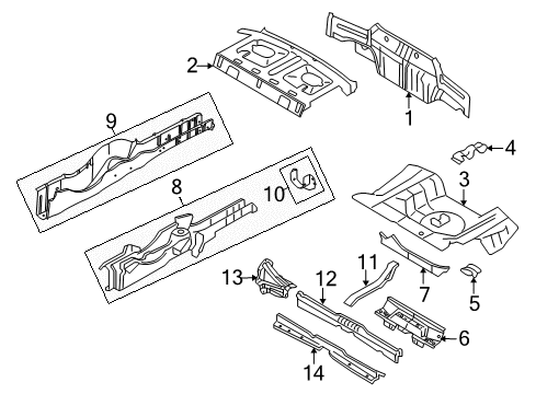 2014 Ford Mustang Rear Body Diagram