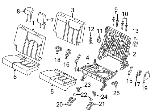 2019 Lincoln Navigator Head Rest Assembly Diagram for JL7Z-78611A08-AJ