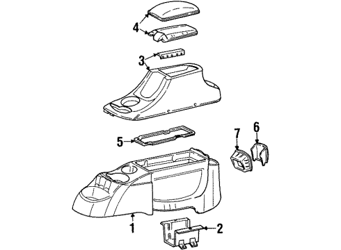 1999 Ford Taurus Panel Assembly Console Diagram for XF1Z54045A36GAA