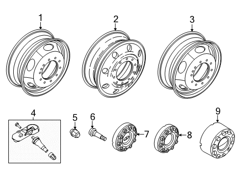 2016 Ford F-250 Super Duty Wheels Diagram 3 - Thumbnail