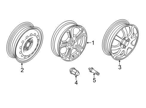 2016 Ford Fiesta Wheel Assembly Diagram for C1BZ-1007-H