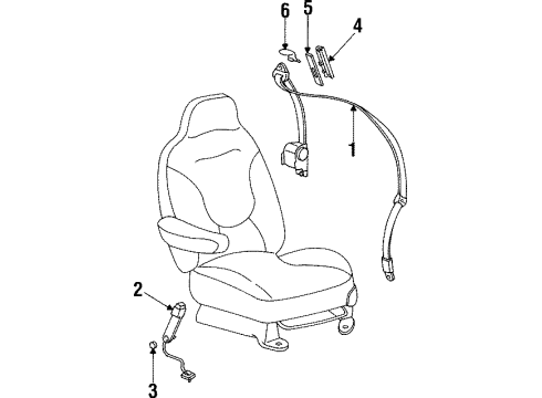 2001 Lincoln Navigator Rear Seat Belt-Buckle Retractor Assembly Left Diagram for XL1Z-78611B69-BAD