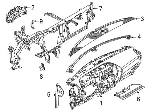 2022 Ford Bronco Sport Cluster & Switches, Instrument Panel Diagram 1 - Thumbnail