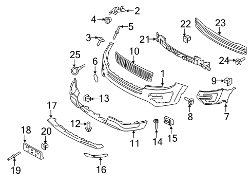 2016 Ford Police Interceptor Utility Front Bumper Diagram