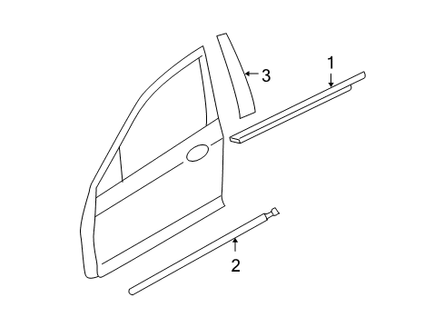 2010 Ford Fusion Exterior Trim - Front Door Diagram 2 - Thumbnail