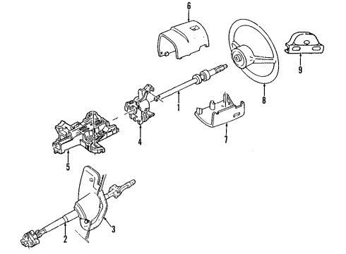 1996 Ford Mustang Steering Column & Wheel, Steering Gear & Linkage Diagram