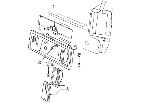 1985 Mercury Lynx Backup Lamps, License Lamps Diagram