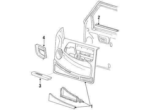 1995 Ford Ranger Panel Assembly Door Trim Diagram for YL5Z1023942HAC