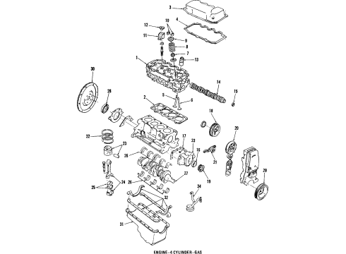 1985 Ford Escort Engine & Trans Mounting Diagram 1 - Thumbnail