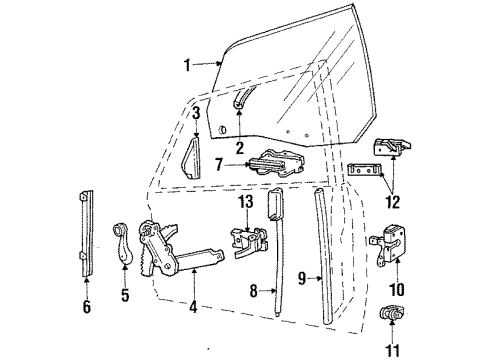 1986 Ford EXP Front Door Diagram