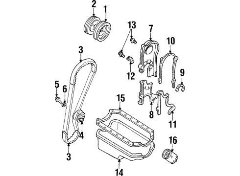 1995 Ford Aspire Engine Parts & Mounts, Timing, Lubrication System Diagram 1 - Thumbnail